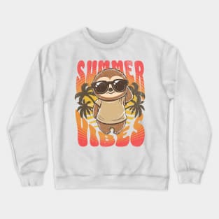 Summer Vibes Sloth Crewneck Sweatshirt